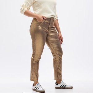 GAP High Rise Metallic Vintage Slim Gold